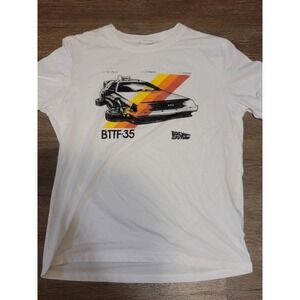 Back to the Future T-Shirt‎ BTTF-35 Graphic Tee Short Sleeve White Size M